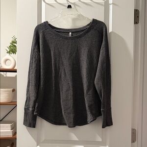 Mudd Dark Gray Waffle Knit Sweatshirt